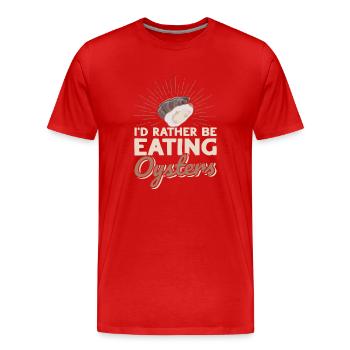 Amateurs de fruits de mer Cadeau Fruits de mer - T-shirt bio Premium Homme - rouge - Devant - Damien (186cm)