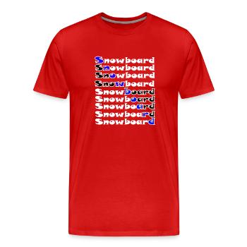 Snowboard Schneebrett Wintersport Freeriden - Männer Premium Bio T-Shirt - Rot - Vorne - Damien (186cm)