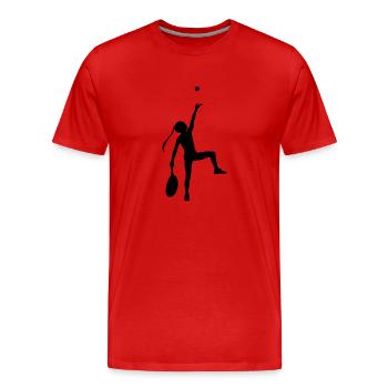 Tennis Tennis Player Silhouette - Men's Premium Organic T-Shirt - red - Front - Damien (186cm)