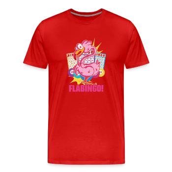 Witty Flamingo Bingo Flamingo For Bingo Players - Men's Premium Organic T-Shirt - red - Front - Damien (186cm)
