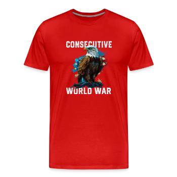 Consecutive World War American Veteran USA Fourth - Men's Premium Organic T-Shirt - red - Front - Damien (186cm)