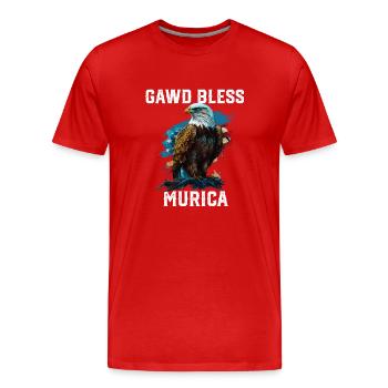 Gawd Bless Murica American Bald Eagle Funny - T-shirt bio Premium Homme - rouge - Devant - Damien (186cm)