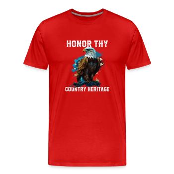 Honor Thy Country Heritage American Bald Eagle - Männer Premium Bio T-Shirt - Rot - Vorne - Damien (186cm)