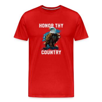 Honor Thy Country American Bald Eagle America USA - Männer Premium Bio T-Shirt - Rot - Vorne - Damien (186cm)