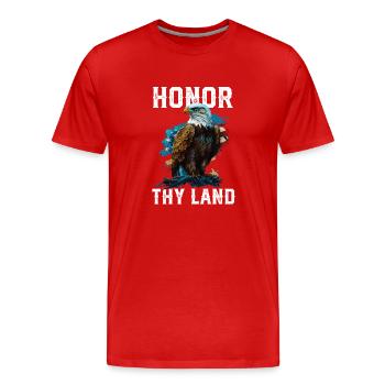 Honor Thy Land American Bald Eagle America USA - Männer Premium Bio T-Shirt - Rot - Vorne - Damien (186cm)