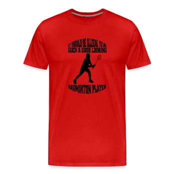 Badminton Badminton Badminton Fan Badminton Team - T-shirt bio Premium Homme - rouge - Devant - Damien (186cm)