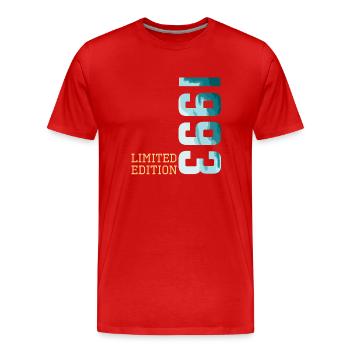 1993 Limited Edition - Männer Premium Bio T-Shirt - Rot - Vorne - Damien (186cm)