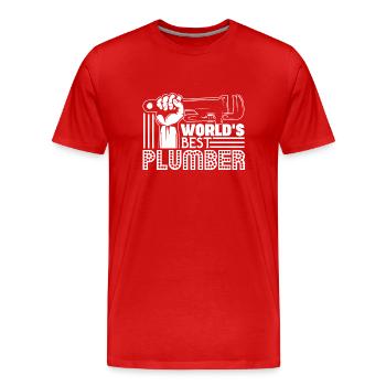 Plumber World's Best Plumber - Men's Premium Organic T-Shirt - red - Front - Damien (186cm)