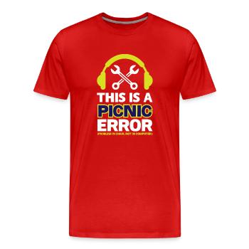 Dies ist ein Picknick-Fehler. (Problem Im Vorsitz, nicht im Vorsitz) - Männer Premium Bio T-Shirt - Rot - Vorne - Damien (186cm)