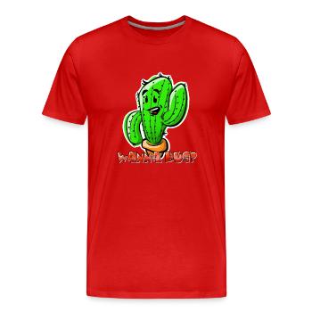 Cactus wanna Hug - Männer Premium Bio T-Shirt - Rot - Vorne - Damien (186cm)