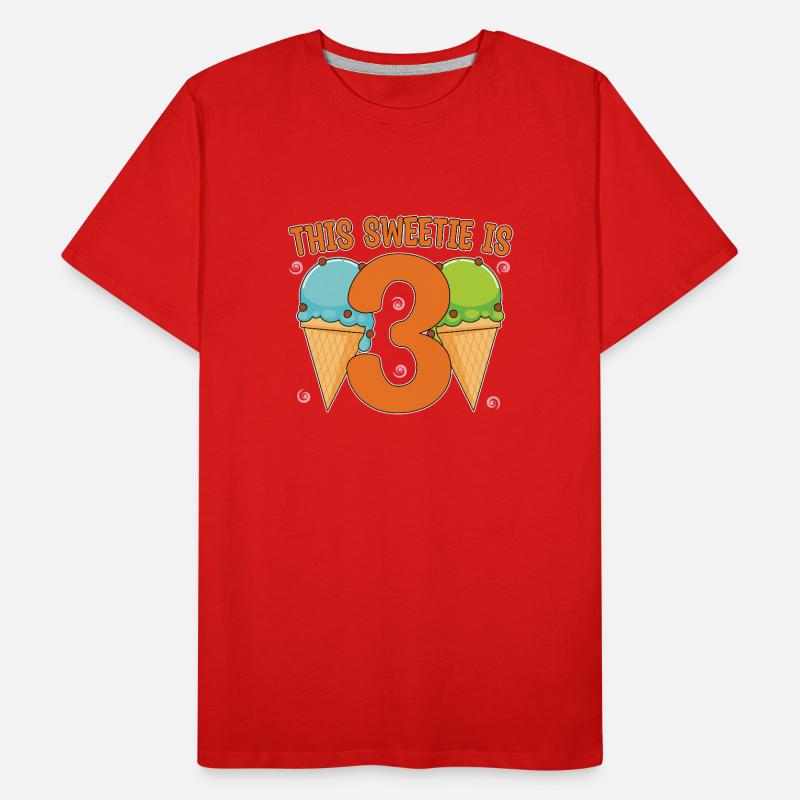 Eiscreme Geburtstag 3. Geburtstag Eisparty Männer Premium Bio T-Shirt