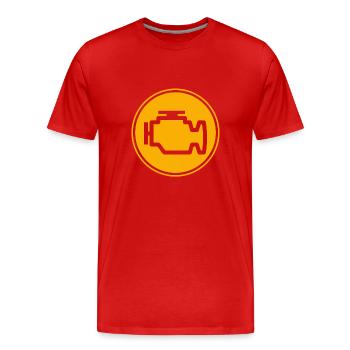 Vérifier le voyant du moteur Autotuning - T-shirt bio Premium Homme - rouge - Devant - Damien (186cm)