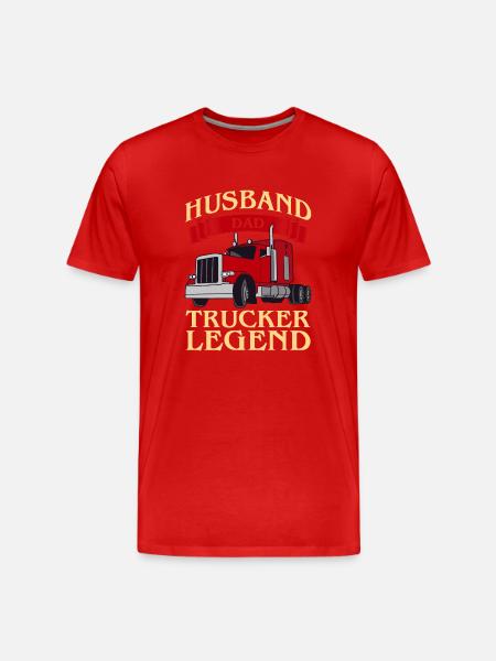 Husband Dad Trucker Legend - Men's Premium Organic T-Shirt - red