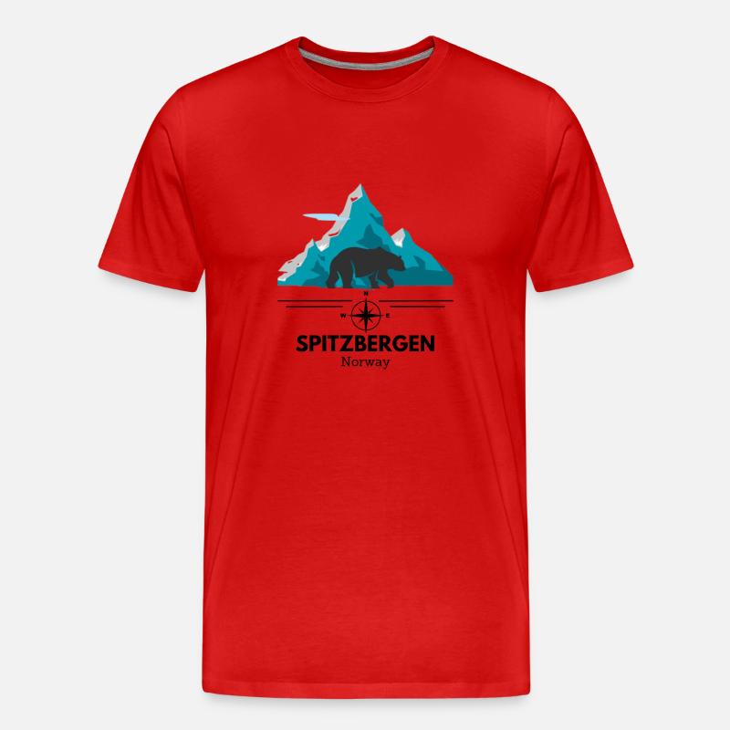 Norway Spitzbergen Design - Männer Premium Bio T-Shirt - Rot