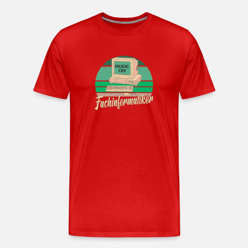 Fachinformatiker Computer Programmierer Vater - Männer Premium Bio T-Shirt - Rot