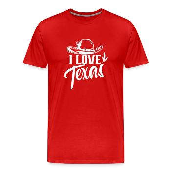 Ich Liebe Texas Stolz Texaner Sprüche Texanisch - Männer Premium Bio T-Shirt - Rot - Vorne - Damien (186cm)