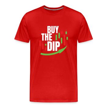 Kaufen Sie Den Dip - Buy The Dip - Männer Premium Bio T-Shirt - Rot - Vorne - Damien (186cm)