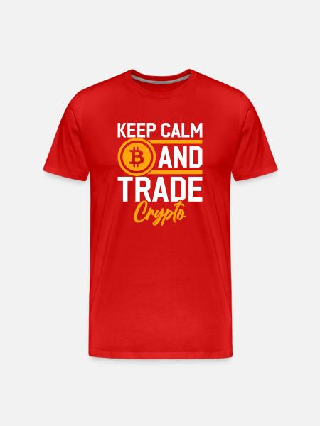 Keep calm and trade cryptocurrencies - Men's Premium Organic T-Shirt - red