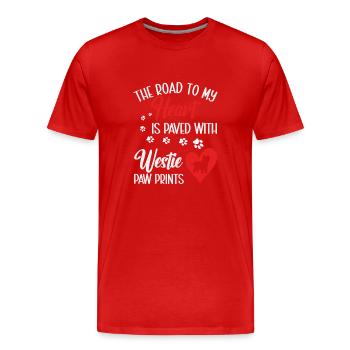 West Highland White Terrier Westie - Men's Premium Organic T-Shirt - red - Front - Damien (186cm)