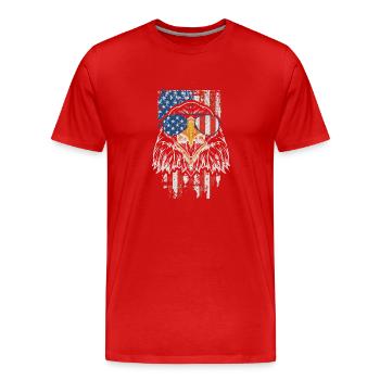 4 juillet Bald Eagle Patriotic American - T-shirt bio Premium Homme - rouge - Devant - Damien (186cm)