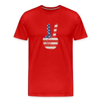 Signe patriotique de la paix et USA Stars & Stripe - T-shirt bio Premium Homme - rouge - Devant - Damien (186cm)