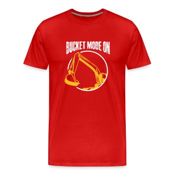 bucket mode on Design for a excavator fan - Men's Premium Organic T-Shirt - red - Front - Damien (186cm)