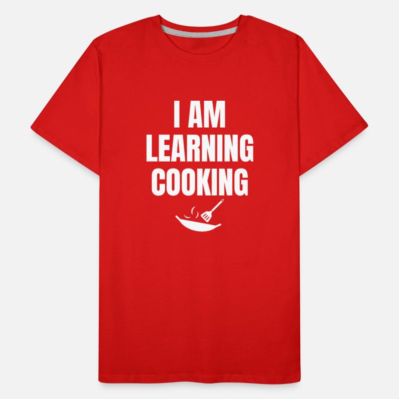 Ich lerne Kochen Spruch Englisch Männer Premium Bio T-Shirt