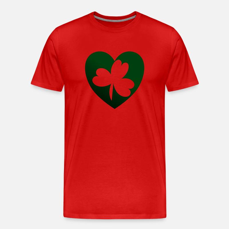 Witiges Kleeblatt - Männer Premium Bio T-Shirt - Rot