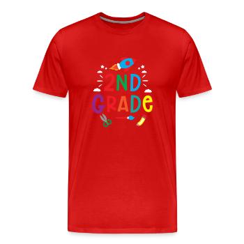 École secondaire Élèves de deuxième année Enseignants - T-shirt bio Premium Homme - rouge - Devant - Damien (186cm)