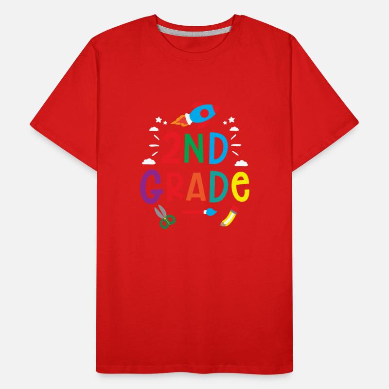 Second Grade School Second Grade Students Teachers Men's Premium Organic T-Shirt