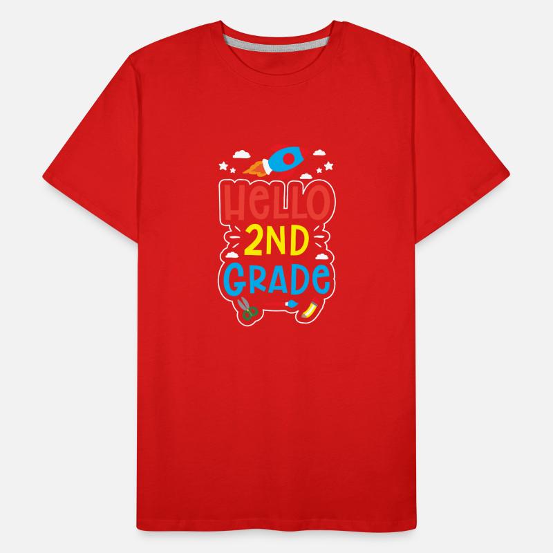 Hello 2nd Class Second Class Second Grader Men's Premium Organic T-Shirt