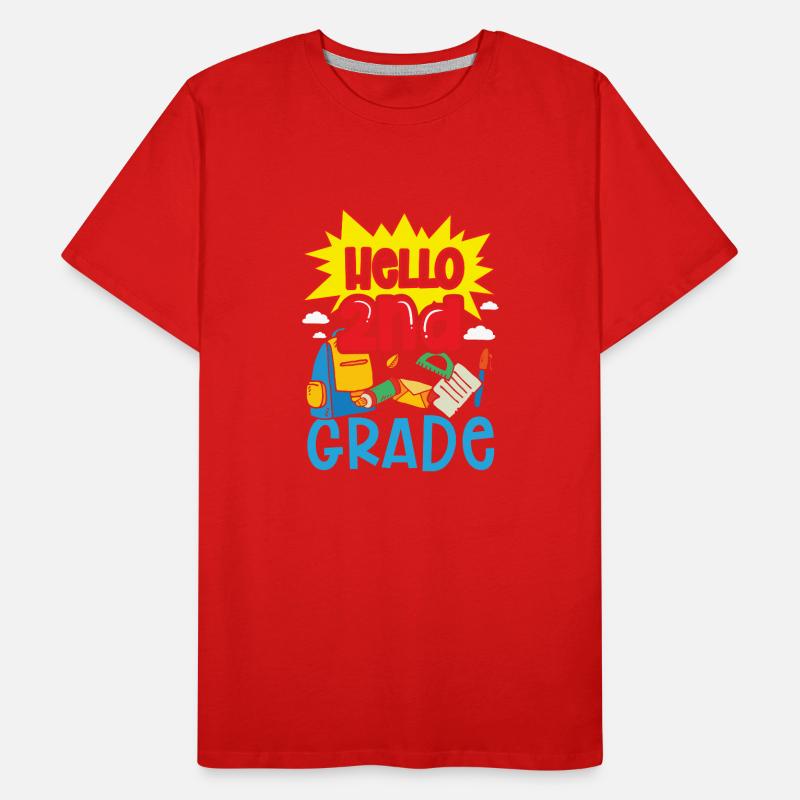 Hello 2nd Class Second Class Second Grader Men's Premium Organic T-Shirt