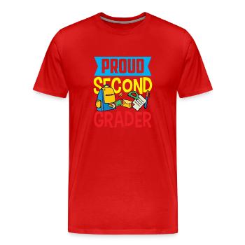 Fière école d’enseignants de deuxième classe de deuxième année - T-shirt bio Premium Homme - rouge - Devant - Damien (186cm)