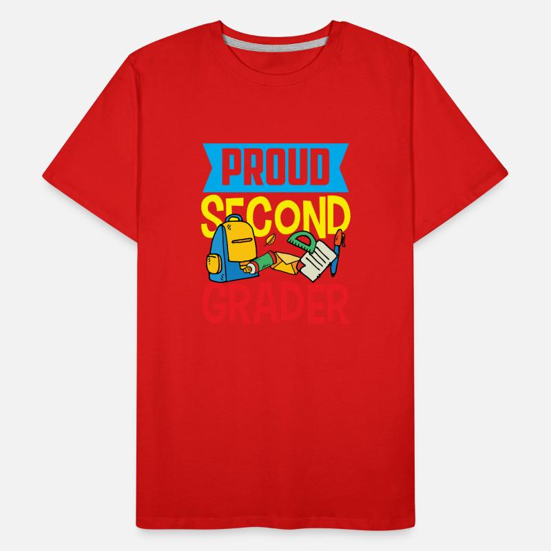 Proud Second Grader Second Class Teacher School Men's Premium Organic T-Shirt