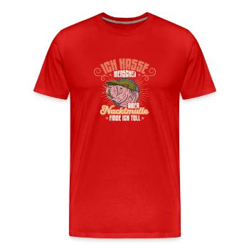 Nacktmull Hässlich Nagetier Spruch Biologie Ratten - Männer Premium Bio T-Shirt - Rot - Vorne - Damien (186cm)