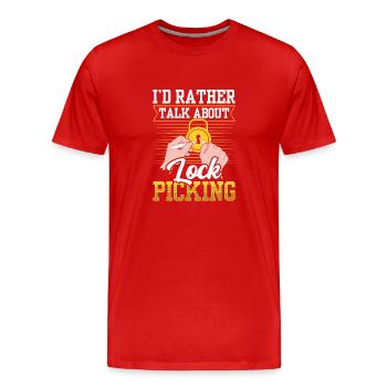 Je préfère parler de crochetage de serrure - T-shirt bio Premium Homme - rouge - Devant - Damien (186cm)