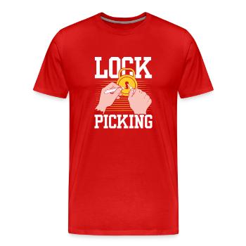 Lock Picking Knacker Knacken Schloss Lockpicking - Männer Premium Bio T-Shirt - Rot - Vorne - Damien (186cm)