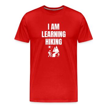 I'm learning hiking Saying English - Men's Premium Organic T-Shirt - red - Front - Damien (186cm)