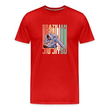 BJJ Kampfkunst Jiu Jitsu Spruch Brasilien - Männer Premium Bio T-Shirt - Rot - Vorne - Damien (186cm)