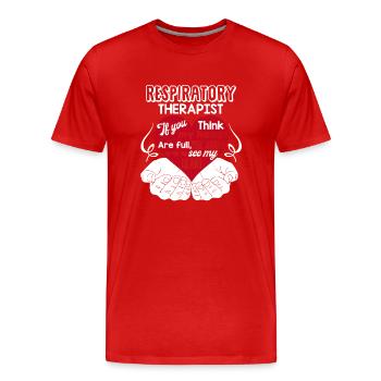 Respiratory Therapist Respiratory Therapist Heart - Men's Premium Organic T-Shirt - red - Front - Damien (186cm)