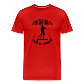 Stand-up paddlers Stand Up Paddling Stand-up paddleboarding - Men's Premium Organic T-Shirt - red - Front - Damien (186cm)
