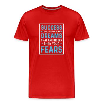 Success Fear - Men's Premium Organic T-Shirt - red - Front - Damien (186cm)
