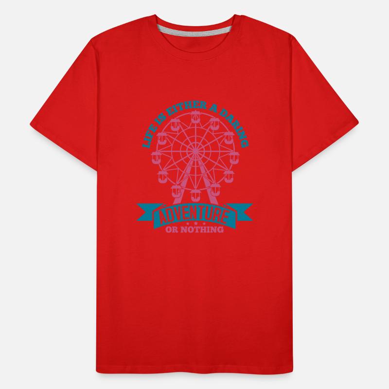 DAS LEBEN IST ENTWEDER EIN GEWAGTES ABENTEUER ODER NICHTS Männer Premium Bio T-Shirt