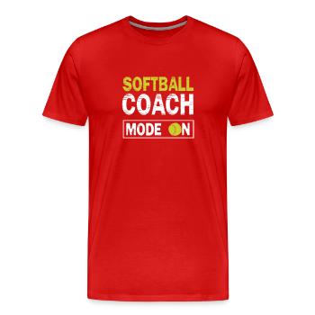Softball-Trainerin - Männer Premium Bio T-Shirt - Rot - Vorne - Damien (186cm)