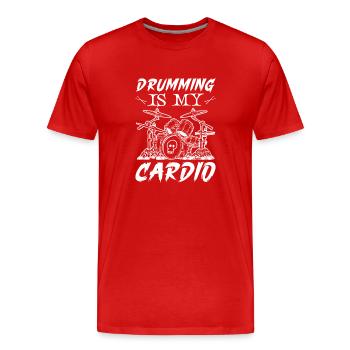 Batteur Batterie Musique Batterie Batterie - T-shirt bio Premium Homme - rouge - Devant - Damien (186cm)