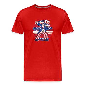 July 4th Dabbing Patriotic Dab Dance US America - Men's Premium Organic T-Shirt - red - Front - Damien (186cm)