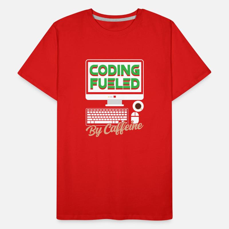 Programmation alimentée par le codage de la caféine T-shirt bio Premium Homme