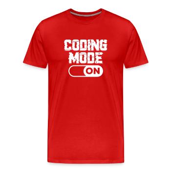 Programmiermodus Ein Coding Coder Programmierer - Männer Premium Bio T-Shirt - Rot - Vorne - Damien (186cm)