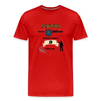 Polizei - 9. Geburtstag, für coole Polizisten - Männer Premium Bio T-Shirt - Rot - Vorne - Damien (186cm)