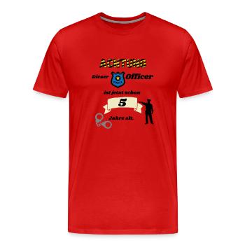 Polizei - 5. Geburtstag, für coole Polizisten - Männer Premium Bio T-Shirt - Rot - Vorne - Damien (186cm)